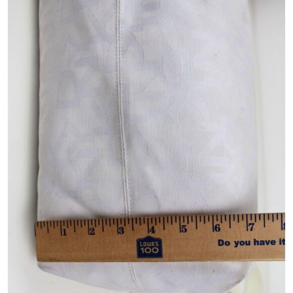 LARGE DKNY SIGNATURE WHITE JACQUARD LEATHER SHOULDER BAG CROSSBODY HOBO PURSE - Picture 10 of 14